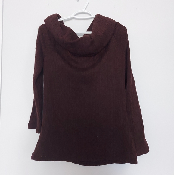 Cacao brown off the shoulder sweater - Picture 2 of 4